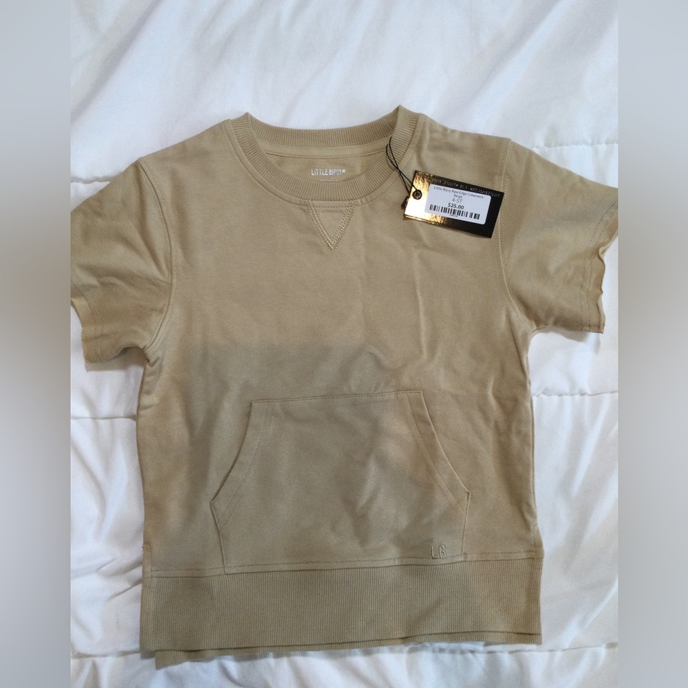 Raw Edge Crewneck-Beige